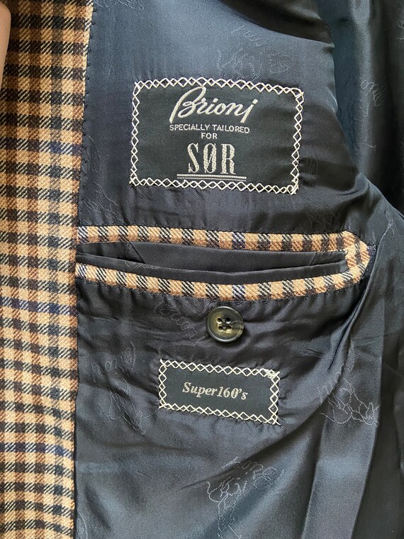 PALATINO 裏地総柄 ブリオーニ テーラードジャケット ストライプ 楽天