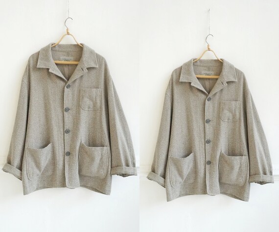 Vintage 90s Wool Shirt XL Beige Shirt Beige Wool J