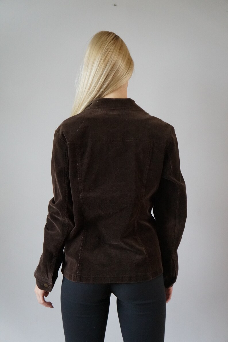Vintage Corduroy Jacket Womens L Brown Corduroy Jacket 90s Womens Jacket Corduroy Jacket Dark Brown Corduroy Jacket L Womens Brown Jacket L