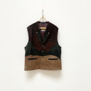 Authentic Dark Brown Suede Bavarian Trachten Vest For Mens main image 1