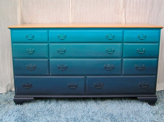 Sea Blues Ombre Dresser For The Mermaid In You Etsy