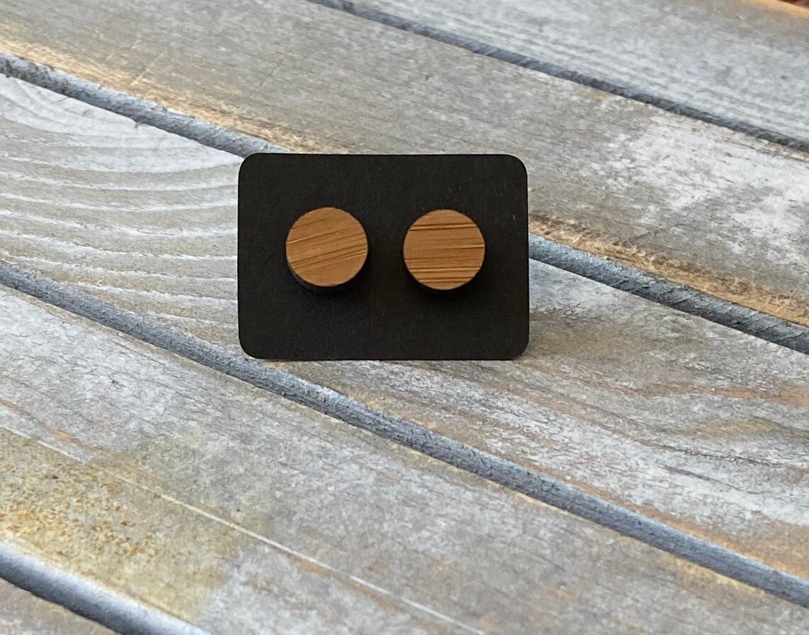 FREE SHIPPING Round laser Cut Wood Earrings bamboo Wooden ...