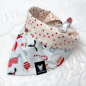 C&#39;est la saison - Bandana d&#39;hiver à clipser réversible pour chien - bandana pour chat - cadeau pour maman chien - bandana de Noël