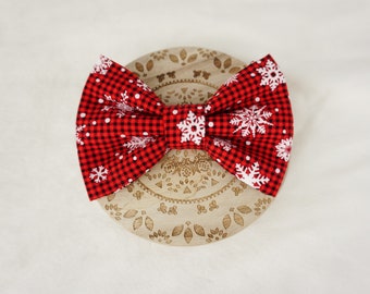 Christmas Snowflakes Bowtie and Sailor Bow for Dog or cat