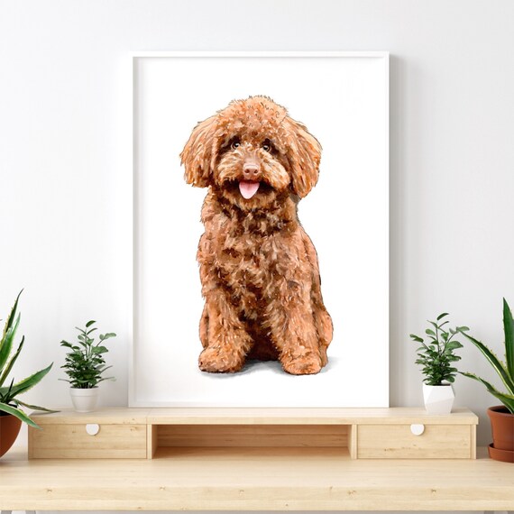 POODLE TWO DOGS LOVELY VINTAGE STYLE IMAGE DOG ART PRINT POSTER 