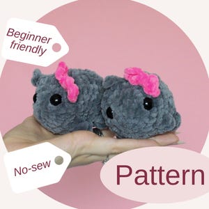 PATTERN - Plush yarn, No-sew Sad hamster meme