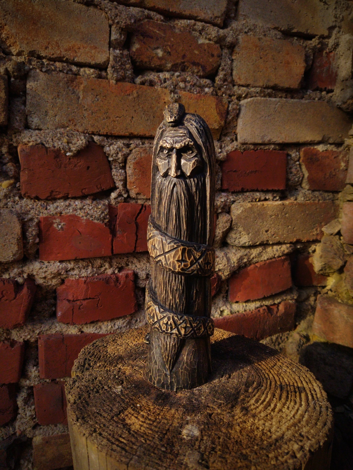 Loki Wooden statue Loki statue Norse pagan Scandinavian Etsy