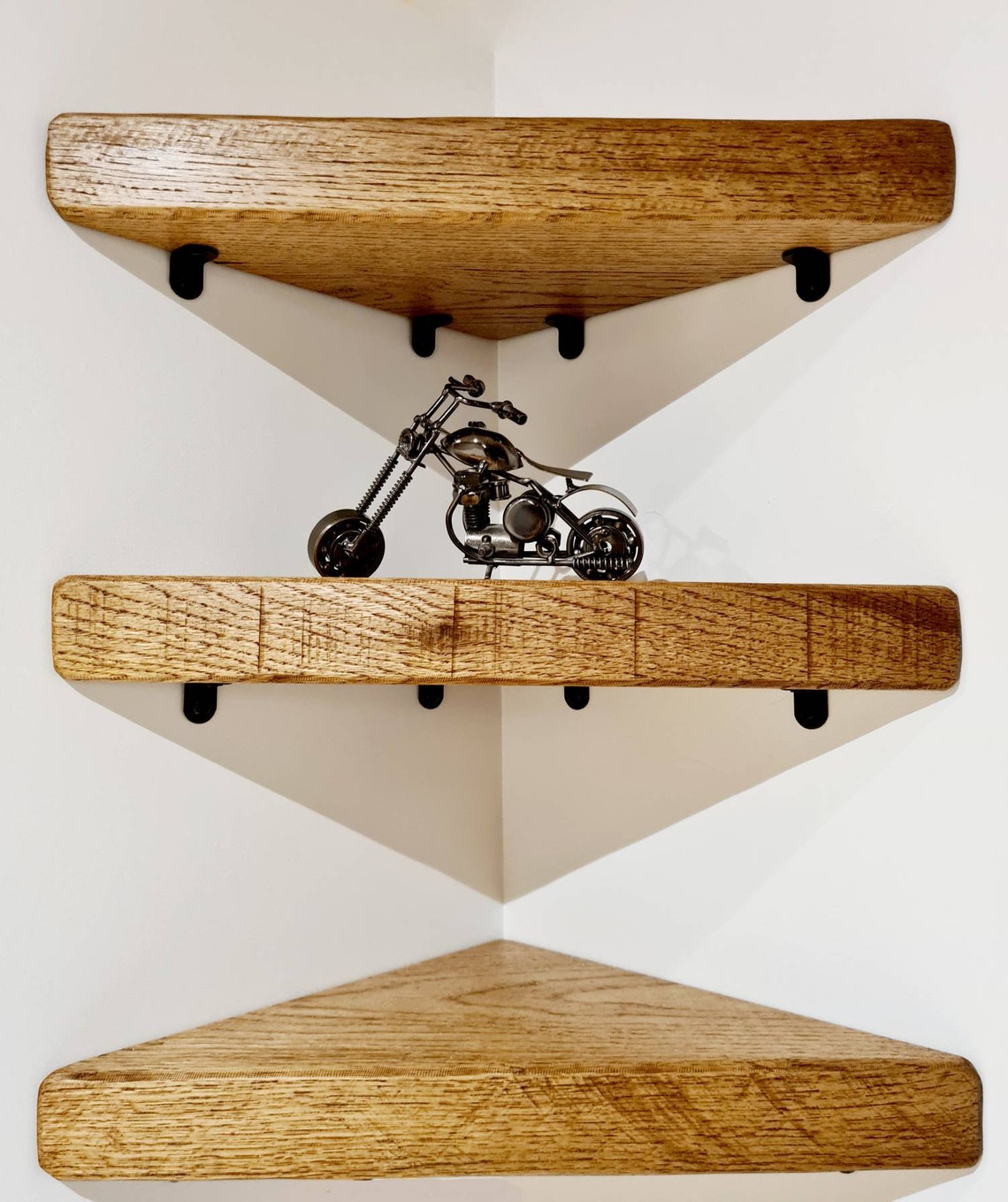 Solid Oak Chunky Rustic Corner Shelves by Distressed Studio Etsy