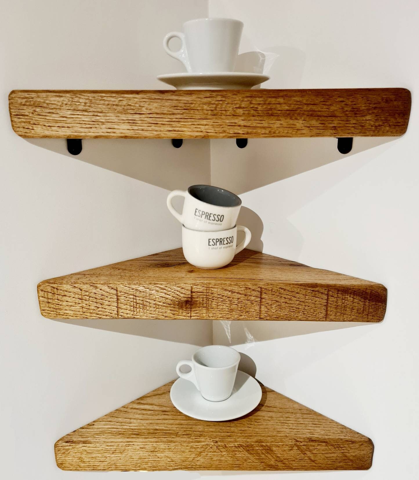 Solid Oak Chunky Rustic Corner Shelves by Distressed Studio Etsy UK