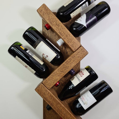 Luxury Solid Oak Wall Mounted Wine Rack by Distressed Studio - Etsy