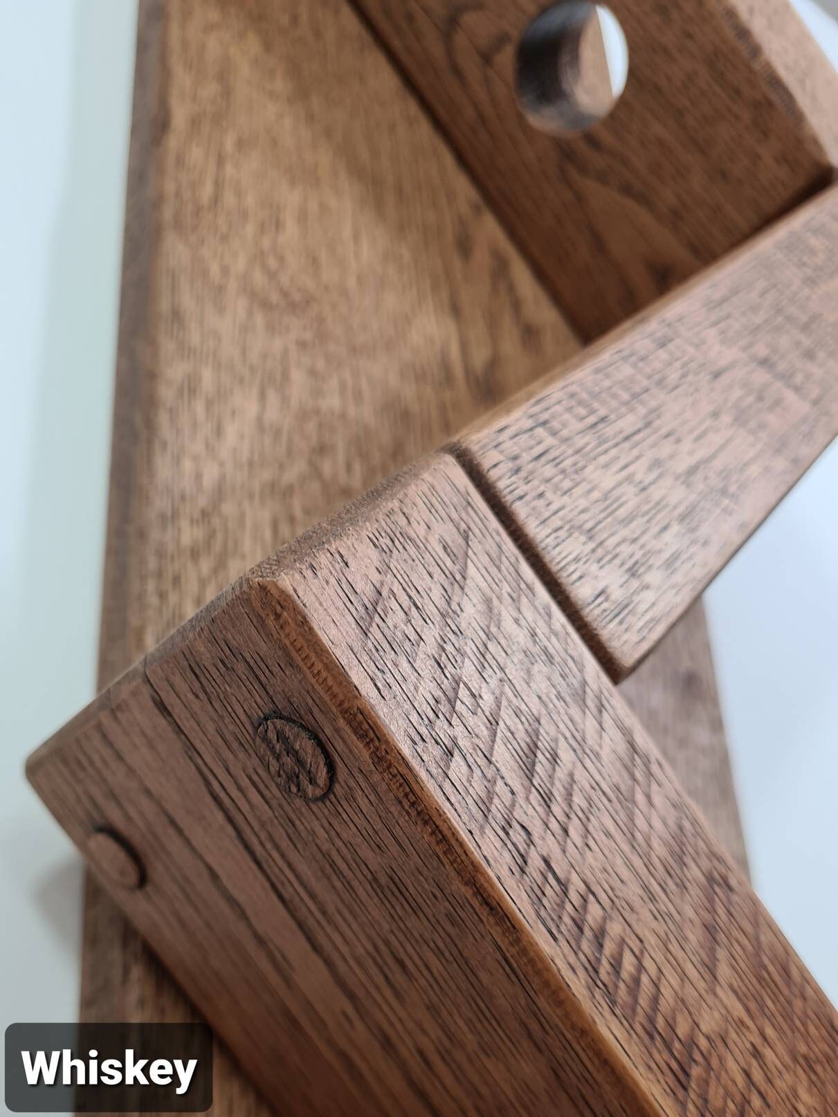 Oak Rack Deluxe Rustic Solid Oak Wall Mounted Geometric Wine Rack by | Etsy