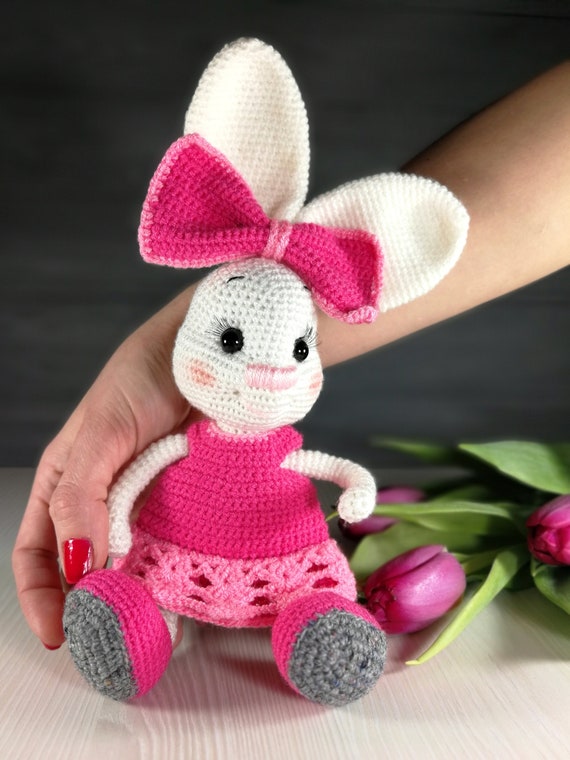 amigurumi bunny girl Rose crochet pattern