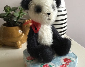 Ours en peluche en mohair fait main Logan Panda