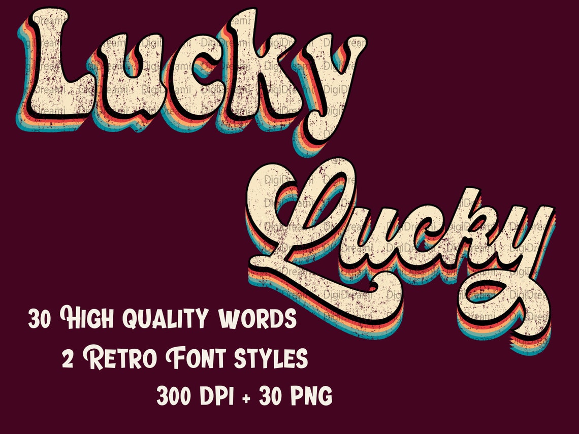 30 Distressed Retro Vintage Words Etsy