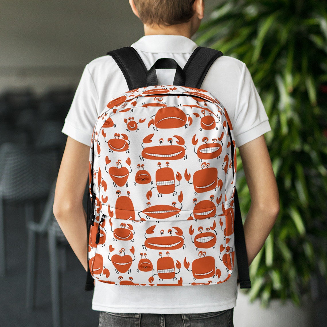 Funny Crabs Backpack Designer Backpack Crabs Lover Gift All Etsy