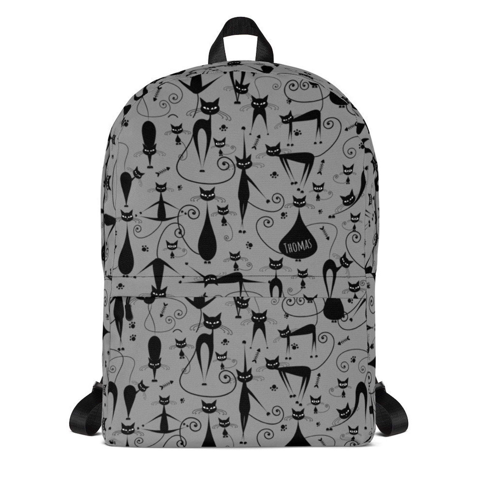 Personalised Black Cats Backpack Cat's Mom Backpack Cats Etsy