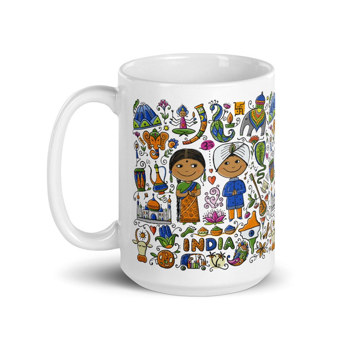 India Lover Mug India Art Gift Coffee Mug India India Map Etsy