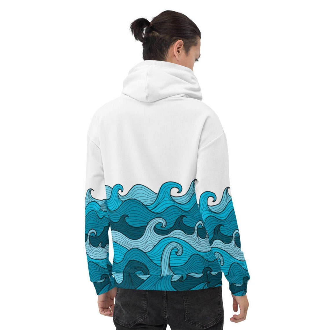 Ocean Waves Hoodie Surf Hoodie Windsurfing Sweater Etsy