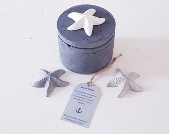 Captain Kippe "Starfish" ashtray with concrete lid for terrace, balcony and garden