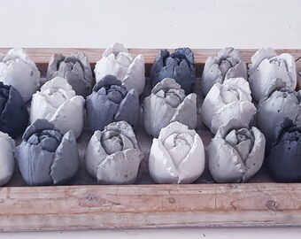 Concrete tulips available in a set of 3 or individually and in 3 colors!