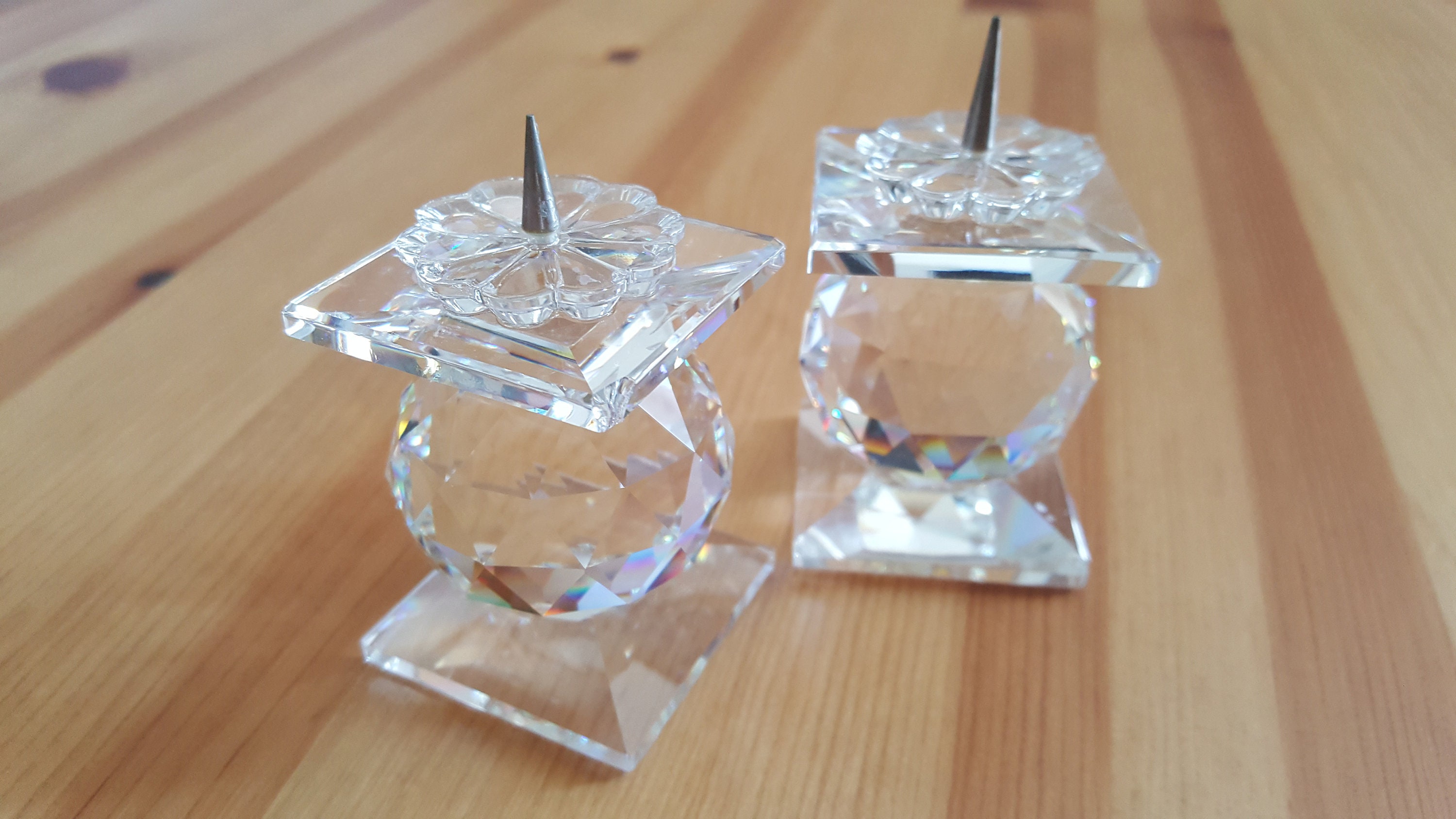Pair of Swarovski Crystal Candlesticks Etsy UK