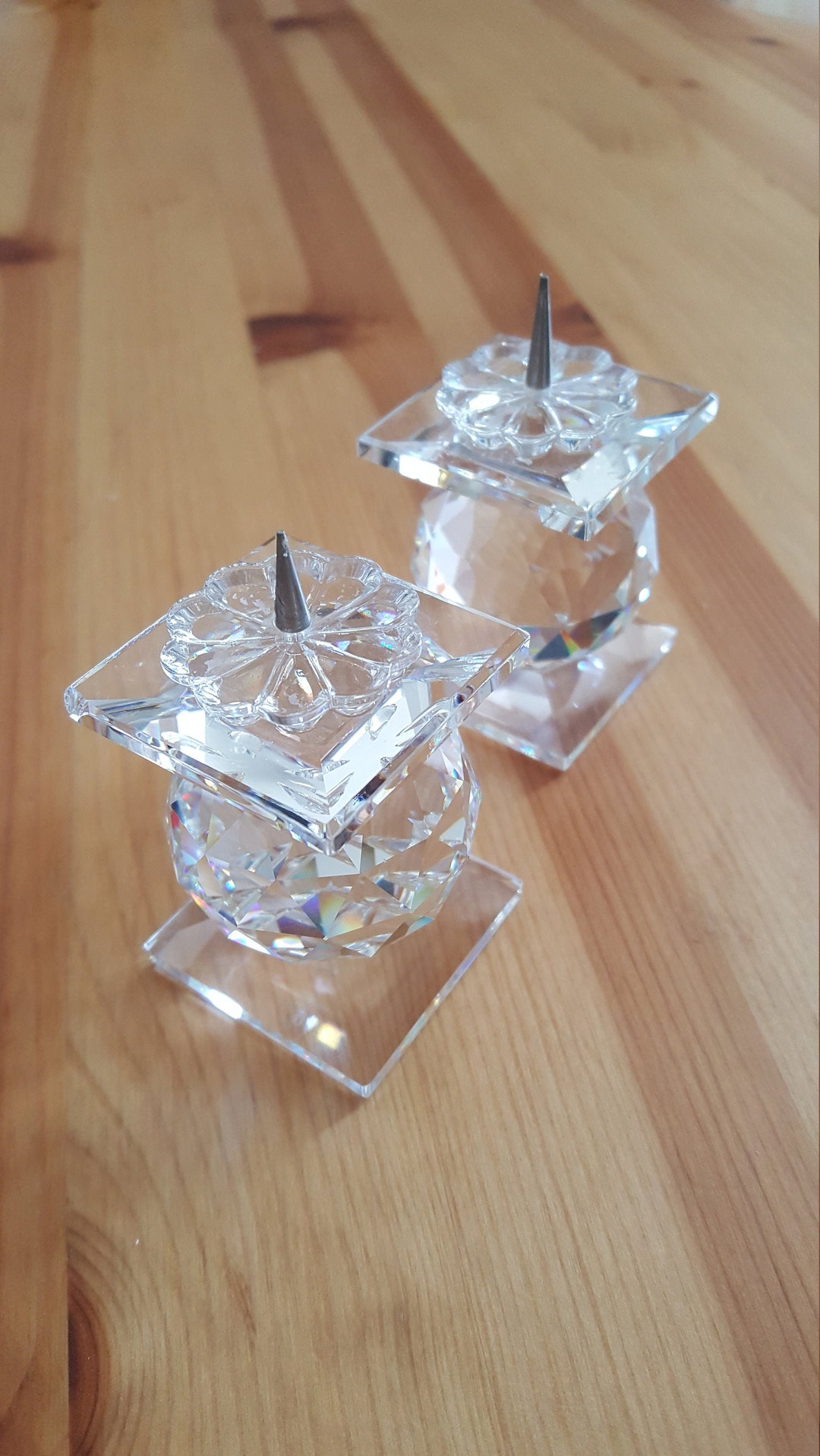 Pair of Swarovski Crystal Candlesticks Etsy