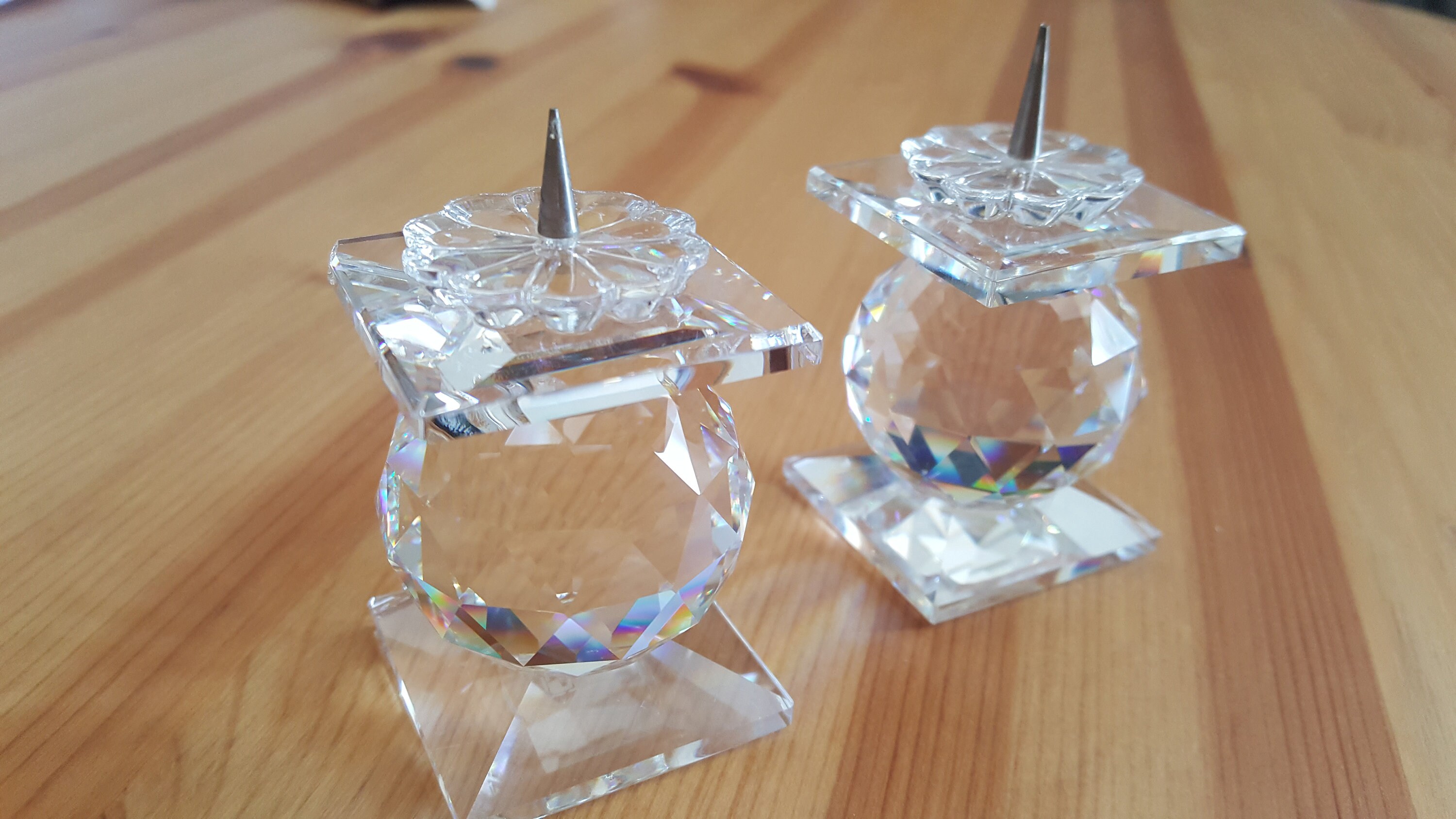 Pair of Swarovski Crystal Candlesticks Etsy UK