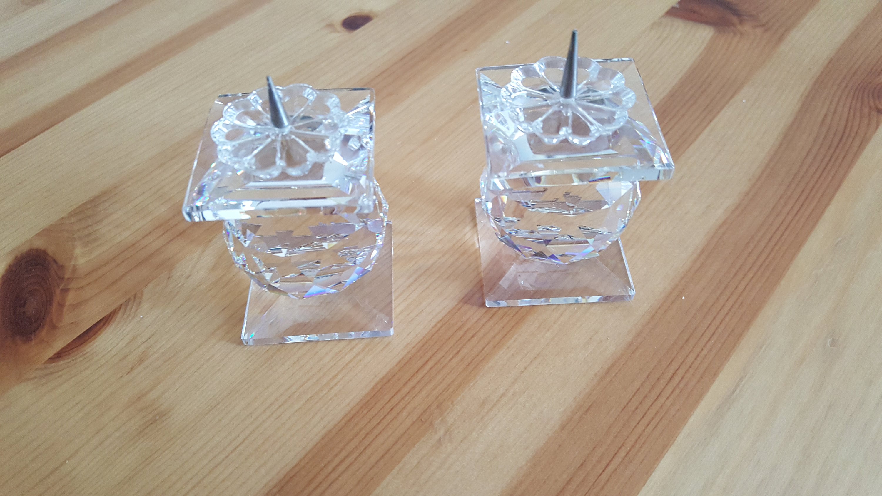 Pair of Swarovski Crystal Candlesticks Etsy UK
