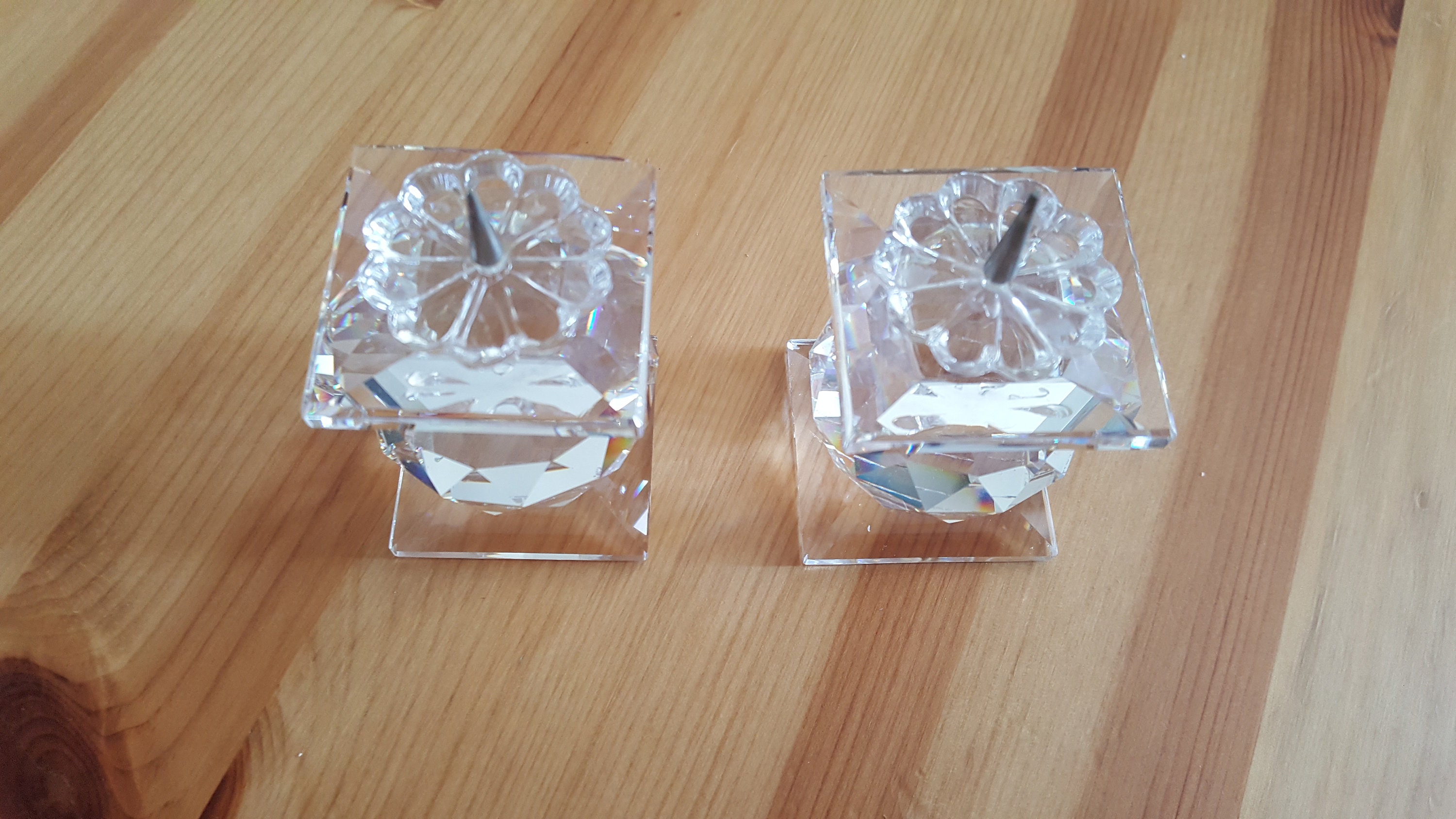 Pair of Swarovski Crystal Candlesticks Etsy UK