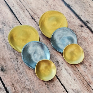 Monete d&#39;oro e d&#39;argento/ Orecchini a disco antichi/ Orecchini di ispirazione greca/ Orecchini greci antichi/ Orecchini fatti a mano/ Orecchini in argilla polimerica