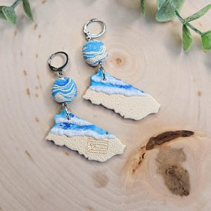 Handmade Puerto Rico Beach Earrings: Polymer Clay Island Flag Jewelry