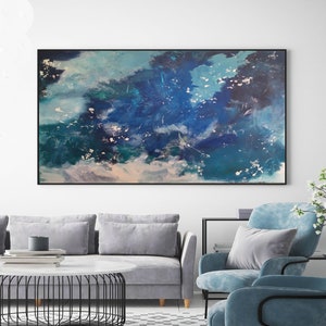 PRINTABLE ART, 40&quot;x30&quot;, Blue, Turquoise, Teal,Original Painting, Extra Large Wall Art, Contemporary Design, Lisa Ann Abstracts, Fine Art