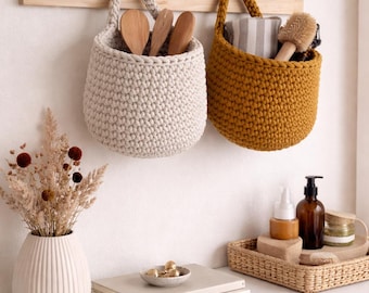 Cestino da appendere al muro, Organizzazione giocattoli, Cestino portaoggetti per giocattoli, Contenitore per corridoio, Borsa portaoggetti in cotone per cameretta, Organizzazione a parete in cotone