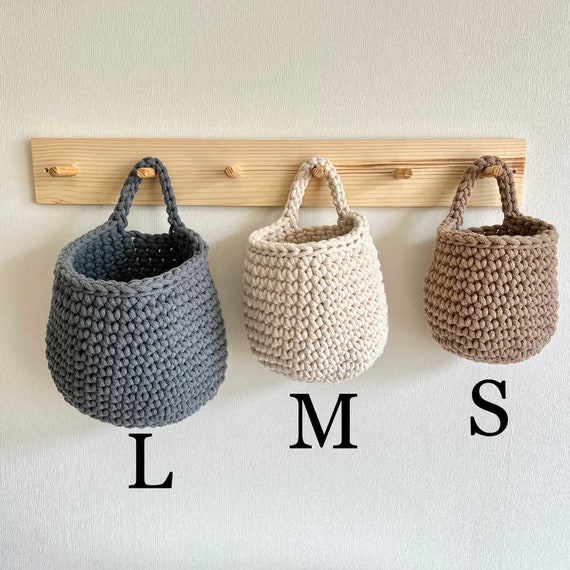 Crochet wall hanging basket, Toy organization, Hanging Basket Toys,Hallway Storage, Boho wall basket, Wall hanging storage, Kids room decor