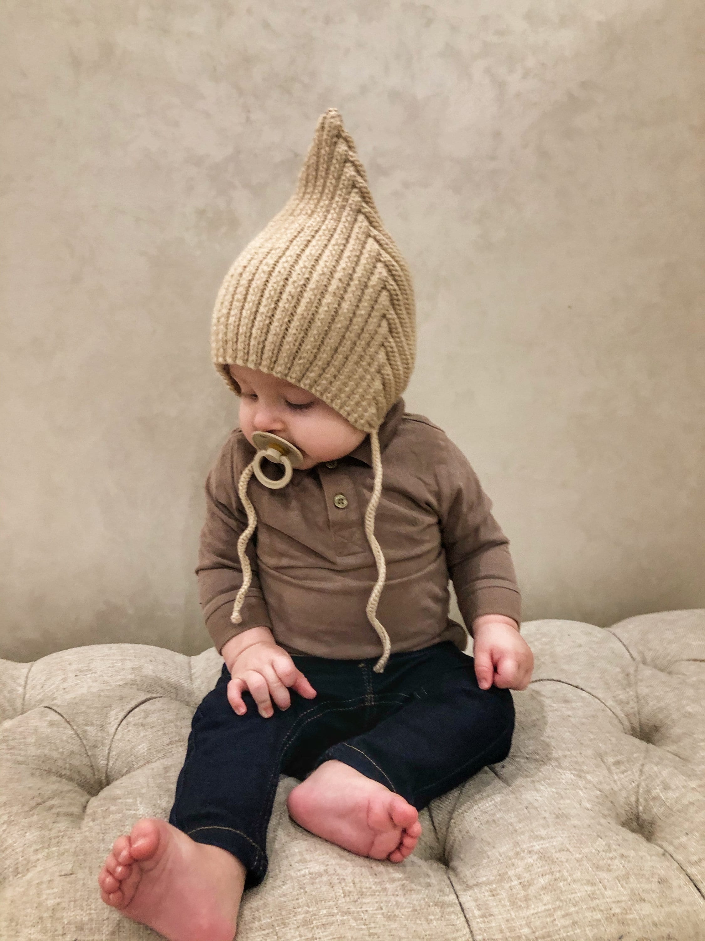 Beige Unisex Knitted Baby Pixie Hat, Pixie Bonnet, Classic Bonnet, Merino  Wool Baby Hat, Toddler Pixie Hat, Newborn Photo Prop Hat - Etsy