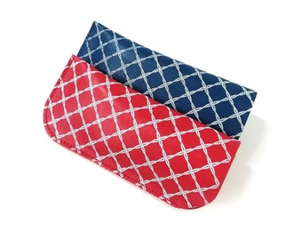 Semi-rigid Glasses Case Quality Leather Printed Diamond Style for men or women Color of your choice