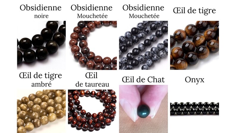 Size of choice Silver or gold pearl Agate black grey 6mm or 8mm natural stone bracelet for men or women