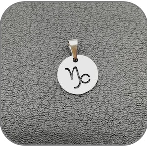Steinbock-Charm-Anhänger, Sternzeichen, Edelstahl, für Damen oder Herren, Stahlkette, optionale Öse für Halskette oder Armband