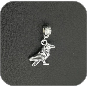 Silver Bird Raven Charm Pendant to create necklace, bracelet, key ring jewelry Steel chain option