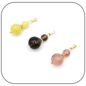 Pendant Gold-plated steel Natural stone 6mm and 10mm for women Option Chain necklace 18k gold-plated steel Stone of your choice
