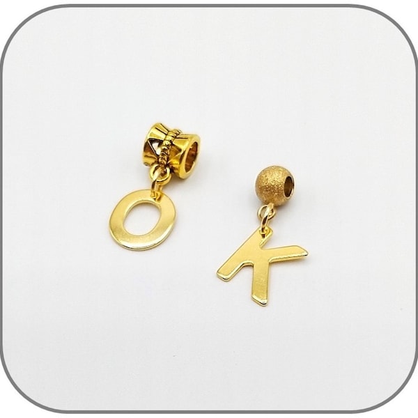 Letter of your choice Gold Steel Alphabet Pendant Charm - A,B, C, D, E, F, G, H, I, J, K, L, M, N, O, P, Q, R, S, T, U ,V,W,X,Y,Z