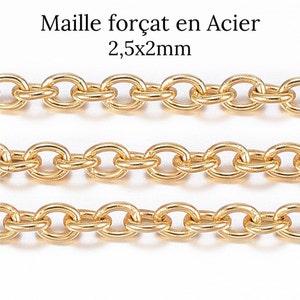 Length of your choice Chain Necklace 18k Gold Plated Steel Lobster Clasp Forçat Link for Pendant for Women/Men