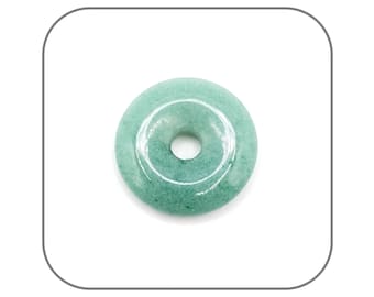May include: A smooth, circular, light green stone bead with a polished finish and a central hole. The bead features subtle variations in color and texture throughout its surface, creating a consistent, rounded shape suitable for jewelry making.