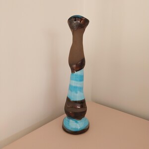 Vaso vintage in ceramica corsa, alto 29 cm, modello scultoreo in ceramica: realizzato a mano.