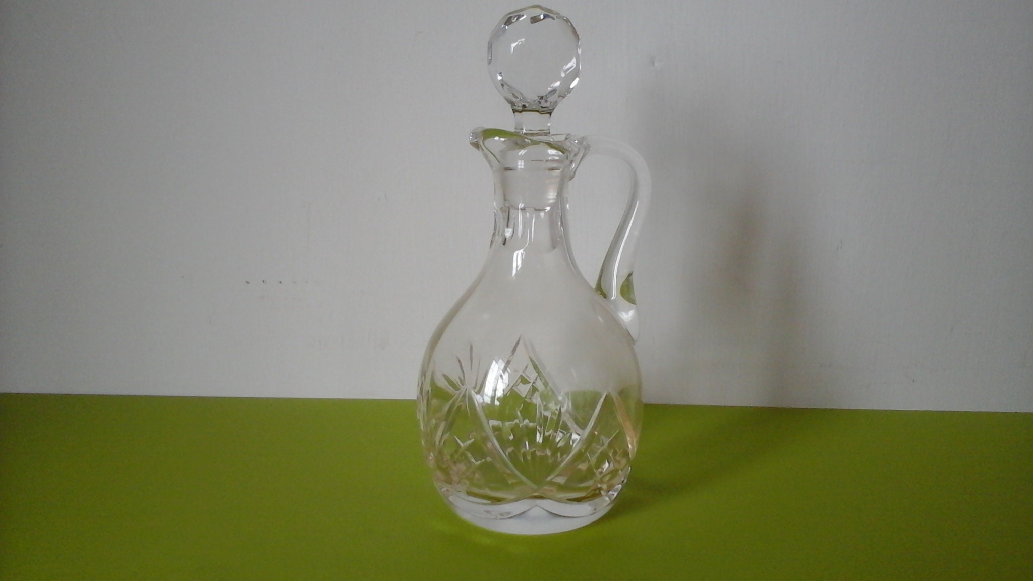 Vintage Olive Oil Dispenser in Decorative Cut Glass With Glass Etsy UK