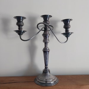 Vintage Silver Plate Candelabra: Hand Chased Copper, 1960s English Decor