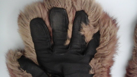 1940s Fur & Leather Gloves in Original Greys of B… - image 7