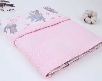 Coperta per bambina, coperta waffle, regalo per la doccia per bambini, coperta per bambini fatta a mano, coperta per bambini personalizzata