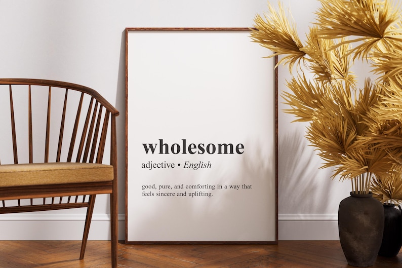 Wholesome Definition Wall Art - Printable Poster Digital Download ...