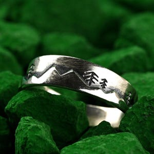 Bague Summit Serenity, bague beauté alpine, bague chuchotements de la nature, bague majesté de la nature, bague élégance élevée, alliance